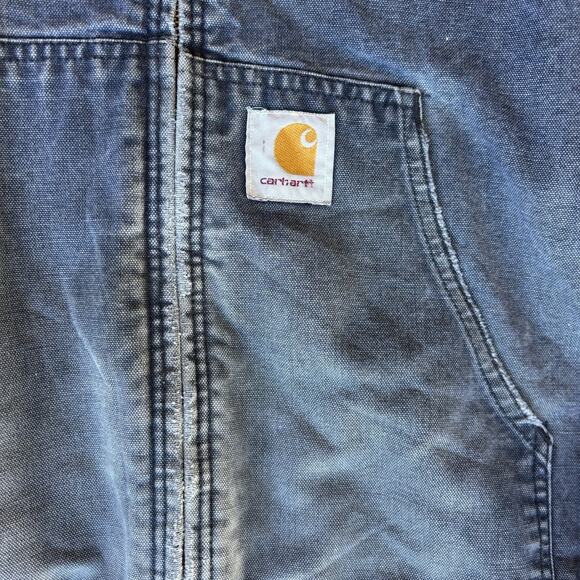 Carhartt Men’s Blue Canvas Hooded Jacket Denim Look USA Mens Size Large 1994 - Picture 6 of 11